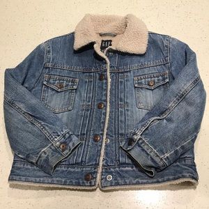 Gap Boys Sherpa Jean Jacket Sz 5-6